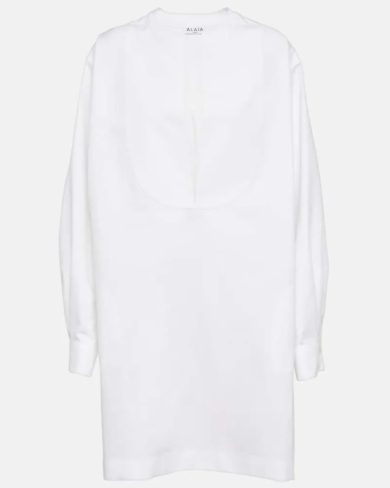 Alaïa Alaïa Minikleid aus Baumwollpopeline Weiß