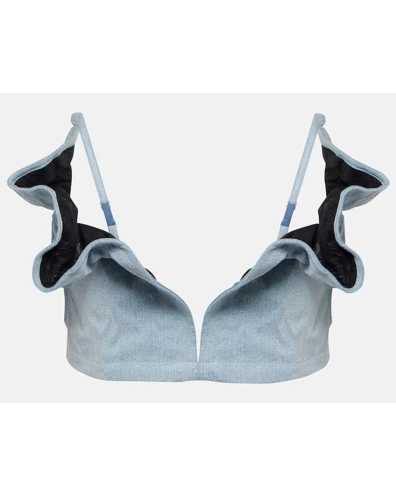 Y/PROJECT Bralette aus Denim Blau