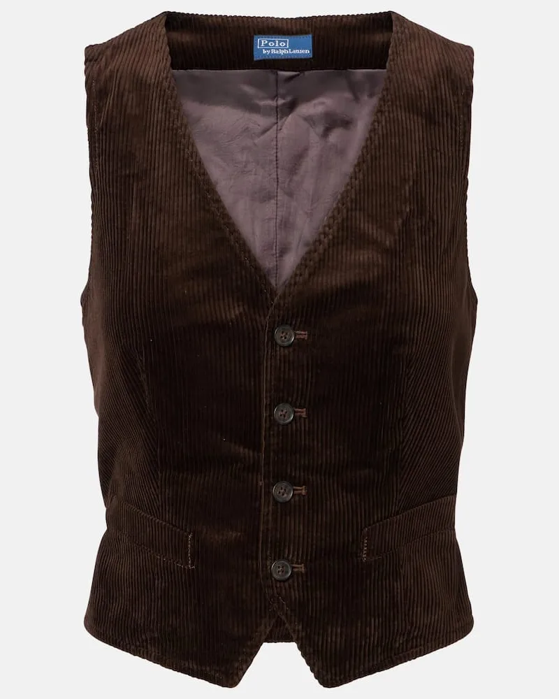 Ralph Lauren Weste aus Baumwoll-Cord Braun