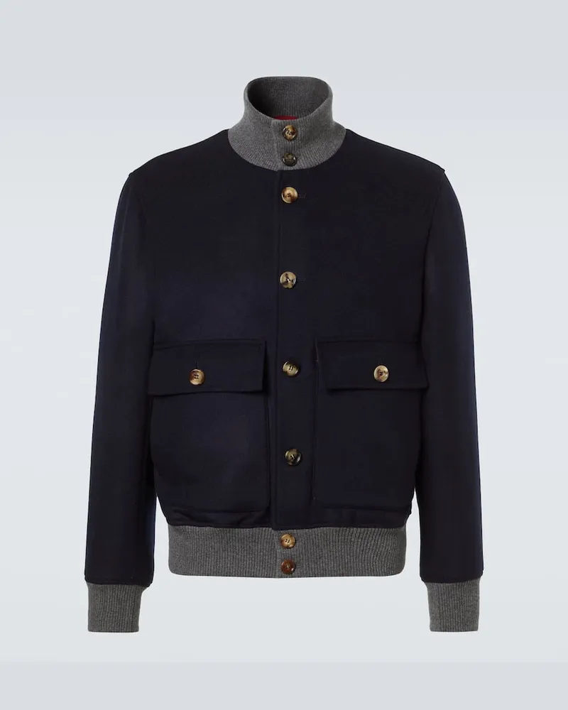 Brunello Cucinelli Collegejacke aus Wolle Blau