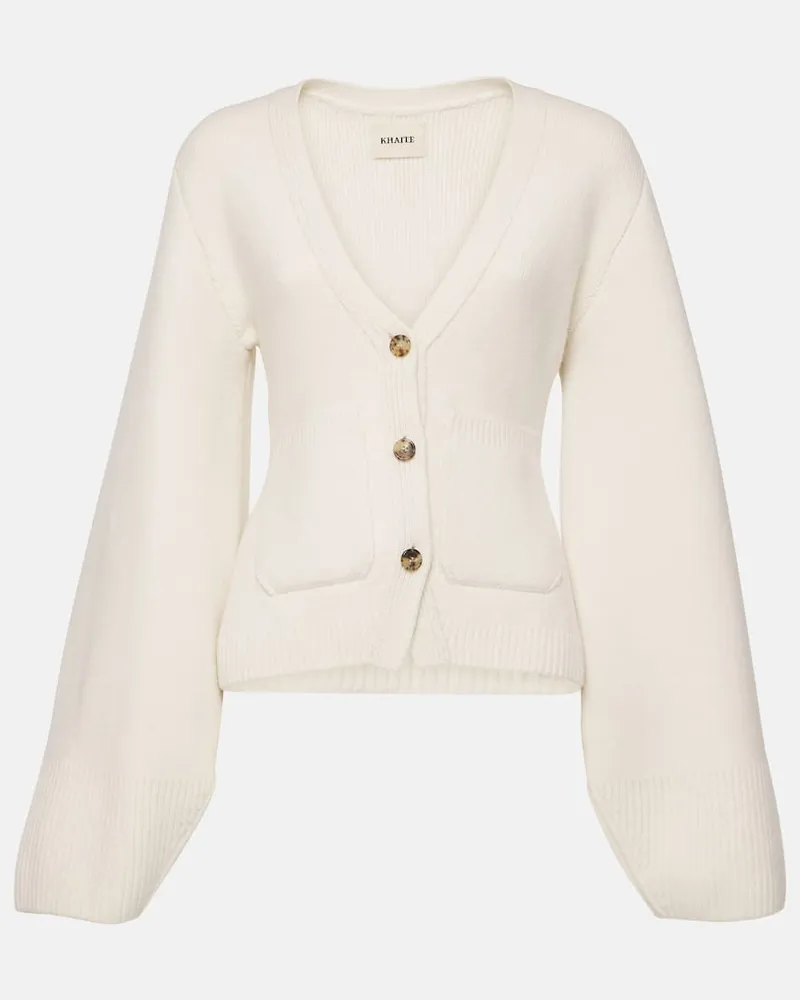 KHAITE Cardigan Scarlet aus Kaschmir Weiß