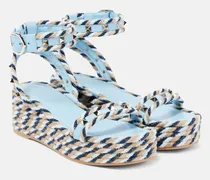 Plateausandalen Rockstud Torchon mit Leder