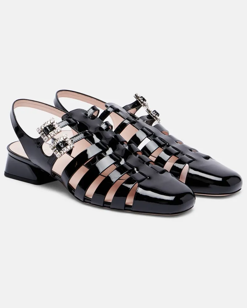 Roger Vivier Sandalen Mini Très Vivier 25 aus Leder Schwarz