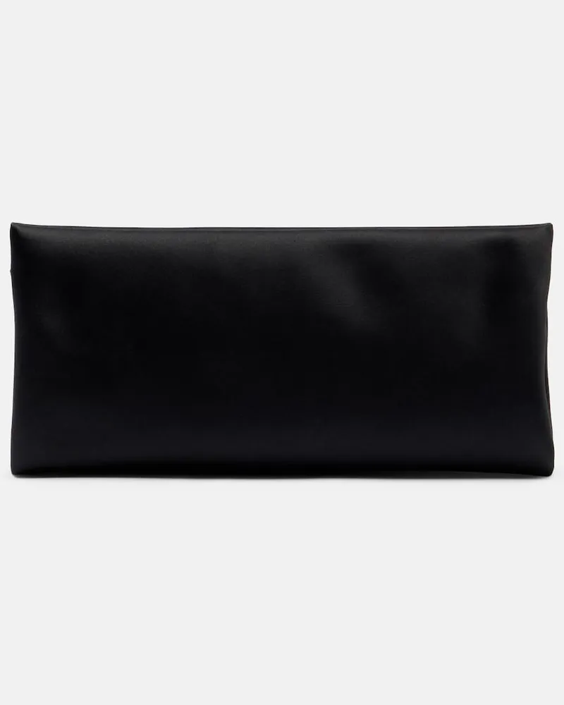 Saint Laurent Clutch Supple aus Satin Schwarz
