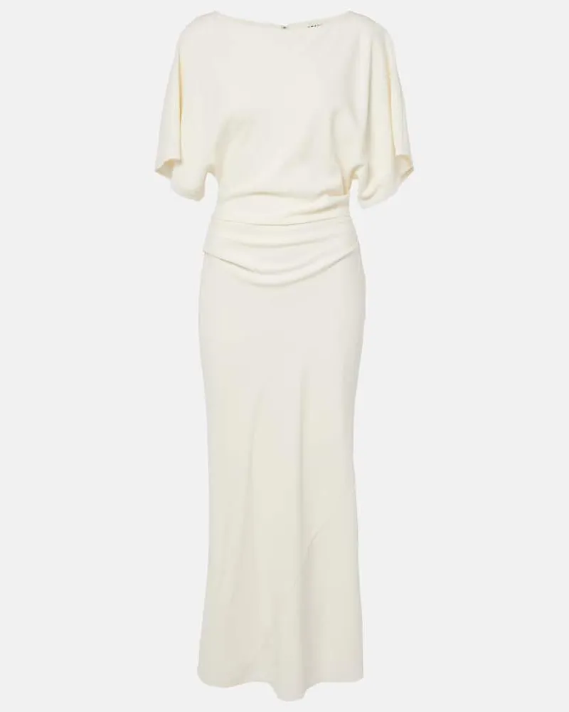 STAUD Midikleid Amelie aus Crêpe Weiß