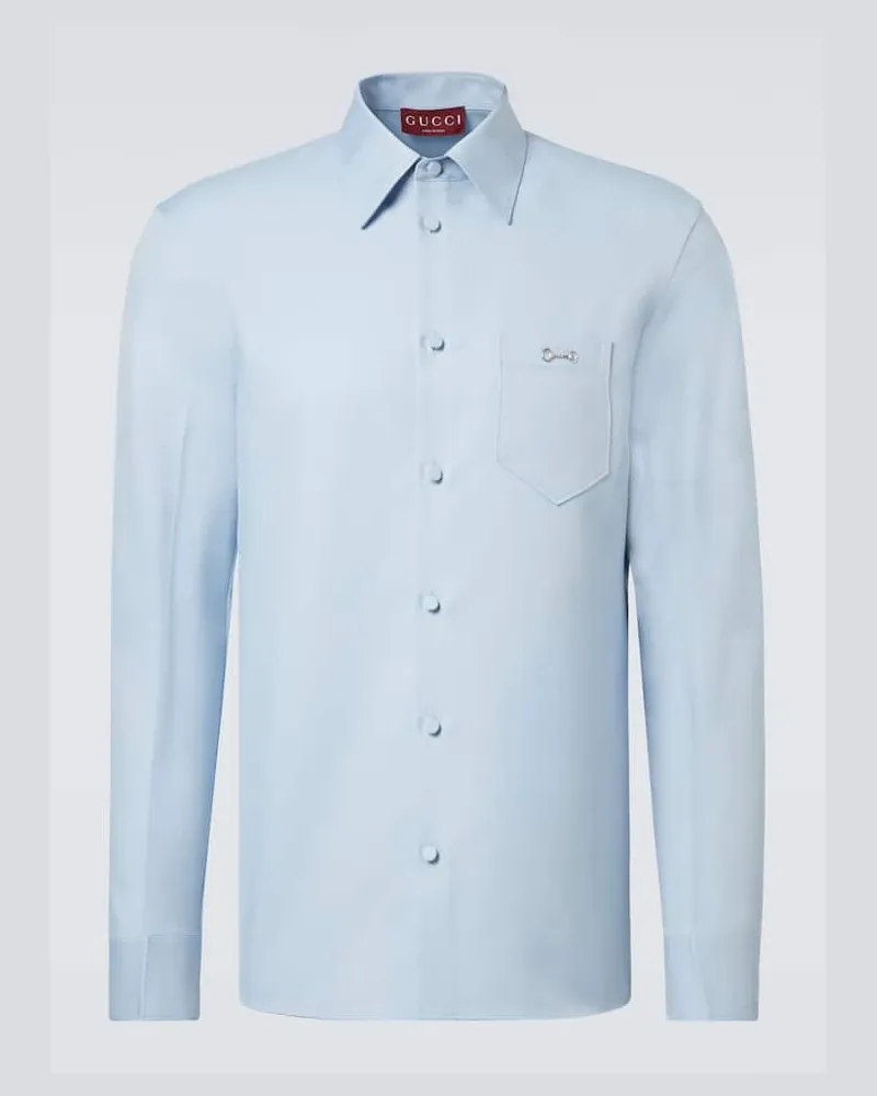 Gucci Hemd Horsebit Blau