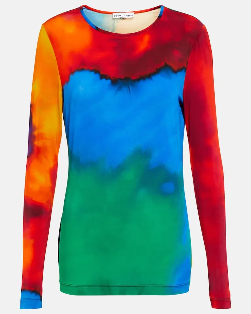 Paco Rabanne Bedrucktes Longsleeve aus Jersey Multicolor