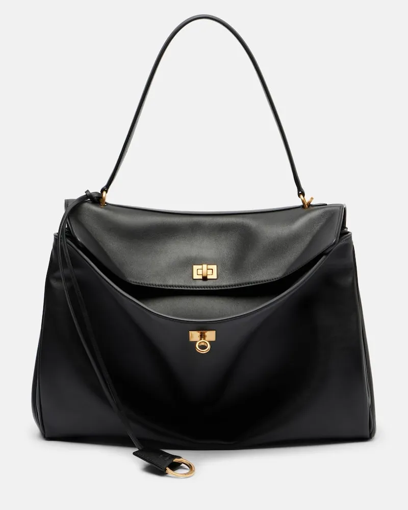 Balenciaga Tote Rodeo Large aus Leder Schwarz