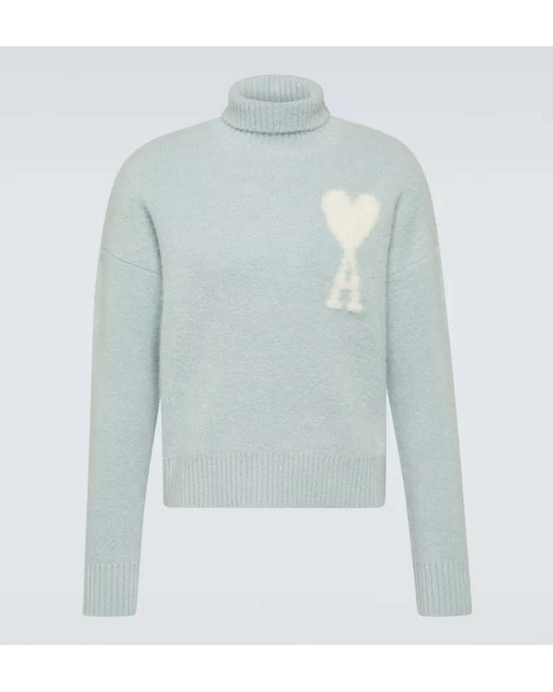 AMI Paris Rollkragenpullover Ami de Cour Blau