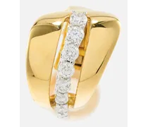 Einzelner Clip-Ohrring Whisper aus 18kt Gelbgold mit Diamanten