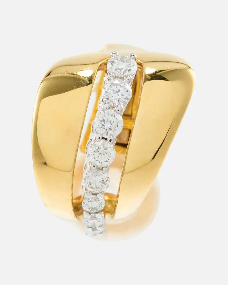 YEPREM Einzelner Clip-Ohrring Whisper aus 18kt Gelbgold mit Diamanten Gold