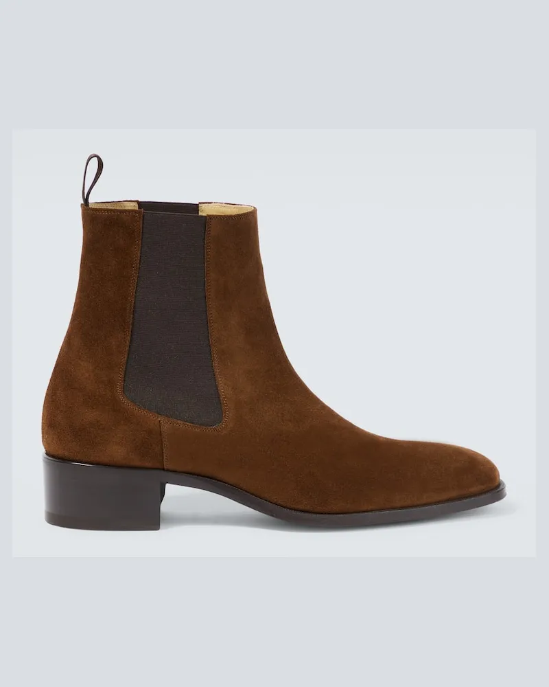 Tom Ford Ankle Boots aus Veloursleder Braun