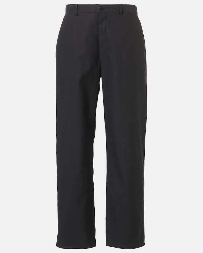 The Row Gerade Mid-Rise-Hose Zuzana aus Baumwoll-Twill Schwarz