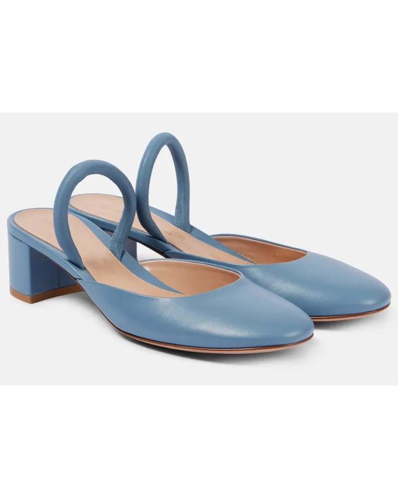 Gianvito Rossi Mules Tivoli 45 aus Leder Blau