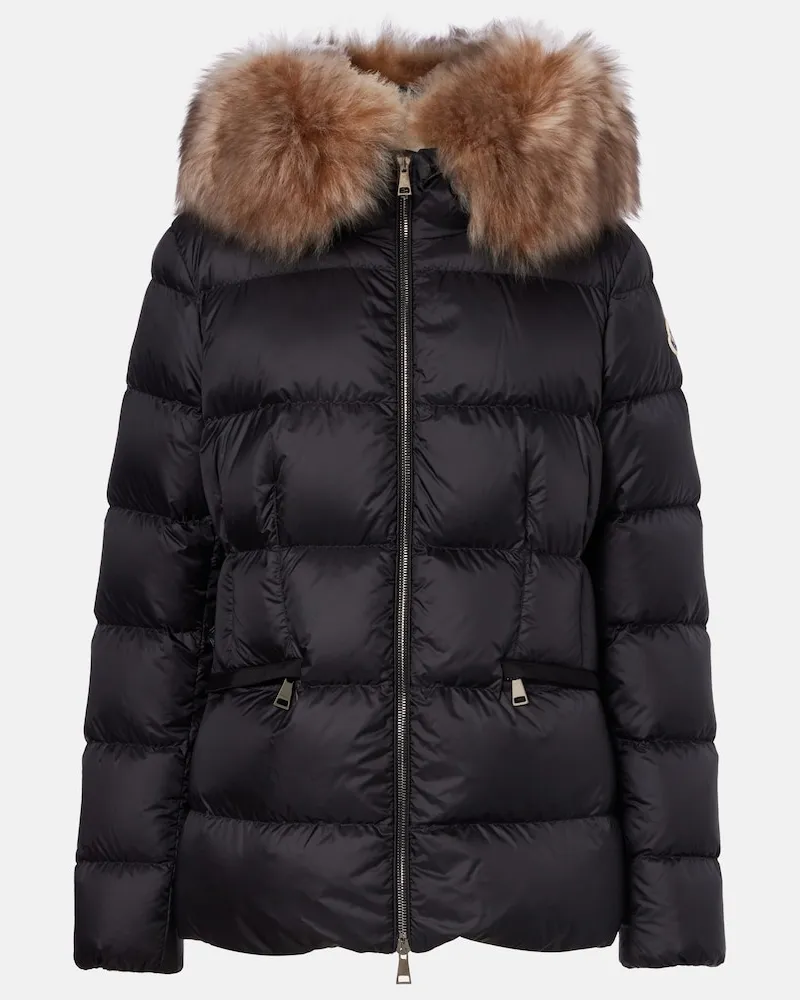 Moncler Daunenjacke Boed mit Shearling Schwarz