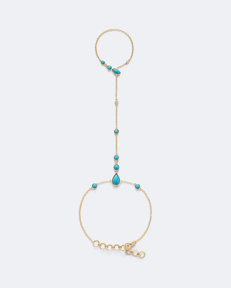 SHAY Armband Riviera aus 18kt Gelbgold mit Diamanten und Türkisen Gold