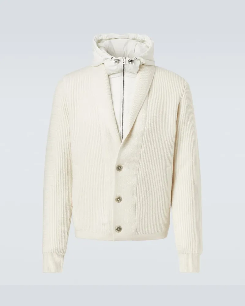 Herno Cardigan aus Rippstrick Weiß