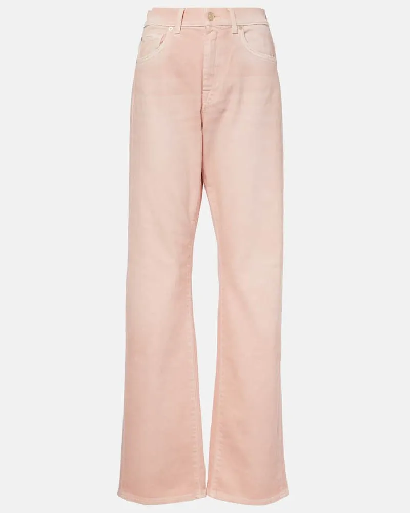 7 for all mankind High-Rise Straight Jeans Tess Pink