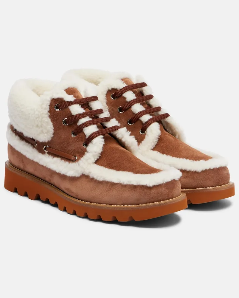 Valentino Garavani Desert Boots Palm Avenue aus Veloursleder Braun