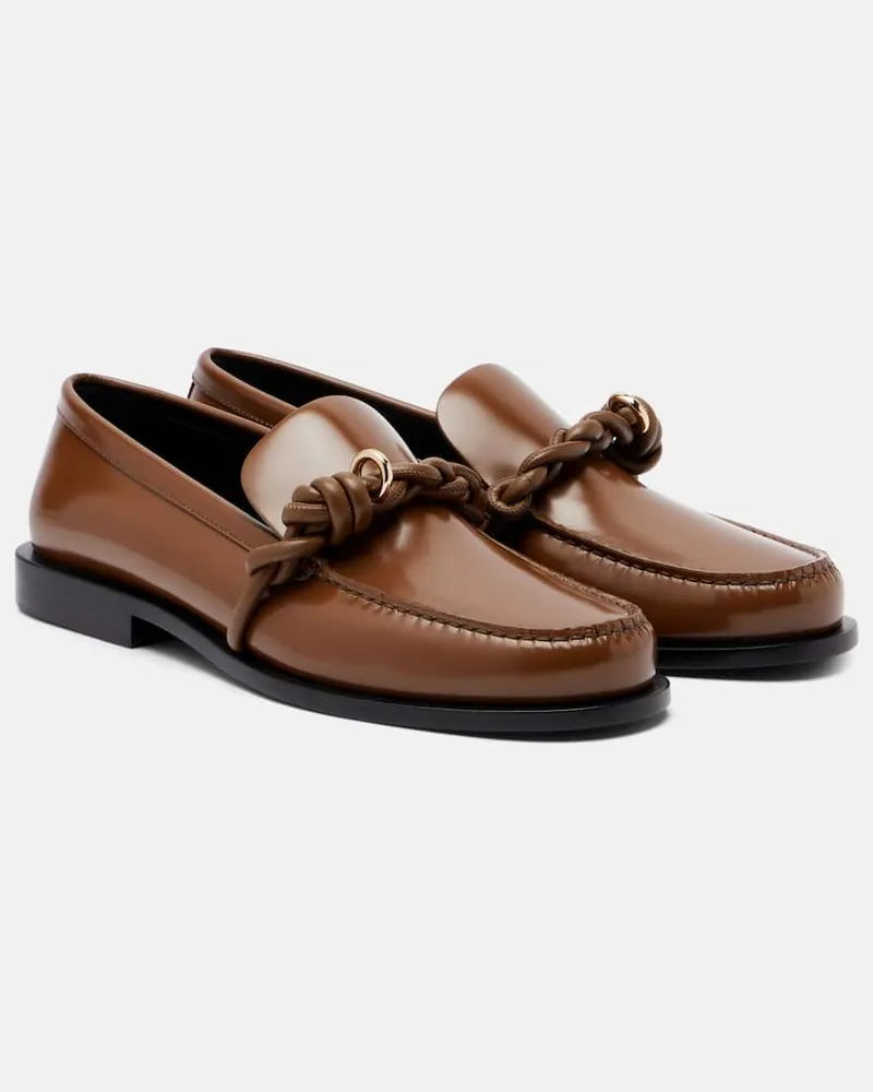 Jil Sander Loafers Tangle aus Leder Braun