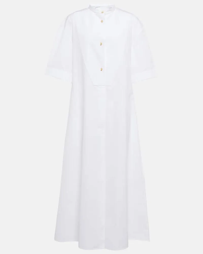 Jil Sander Midikleid aus Baumwolle Weiß