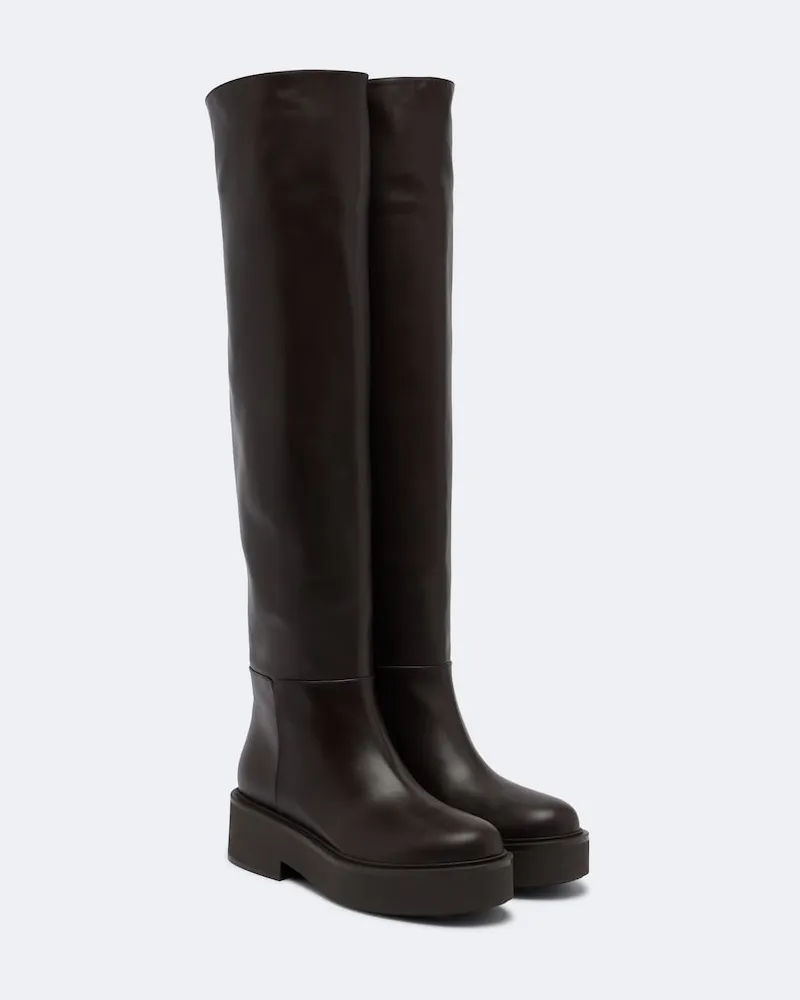 Gianvito Rossi Overknee-Stiefel Hiro aus Leder Braun