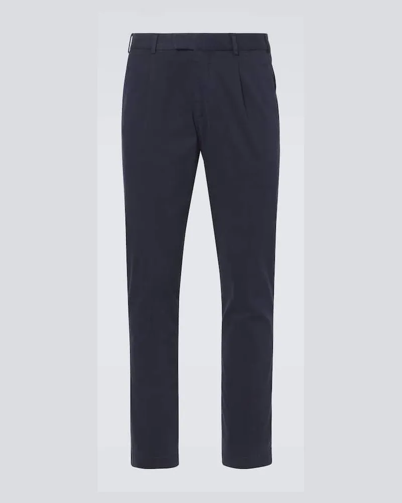 Thom Sweeney Gerade Hose aus Baumwolle Blau