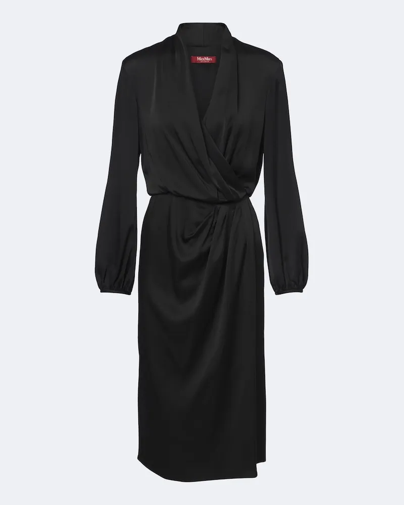 Max Mara Midikleid Elegante aus Satin Schwarz