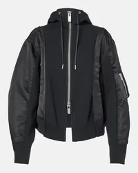 Sacai Bomberjacke aus Jersey und Twill Schwarz