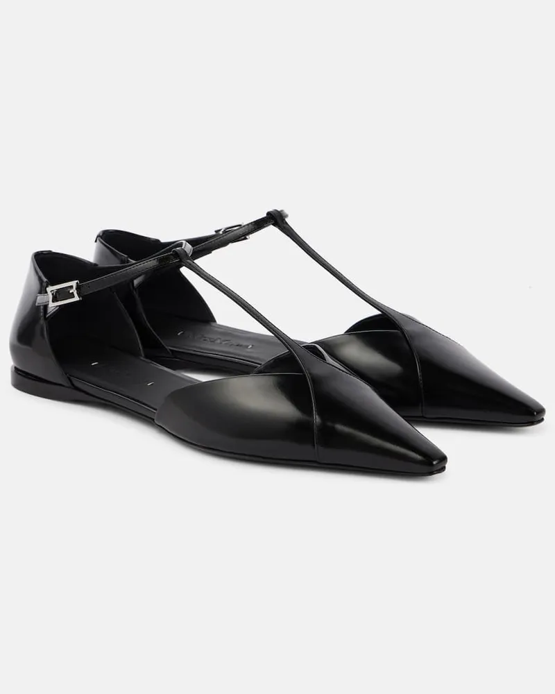 Max Mara Ballerinas Fsilkway aus Leder Schwarz