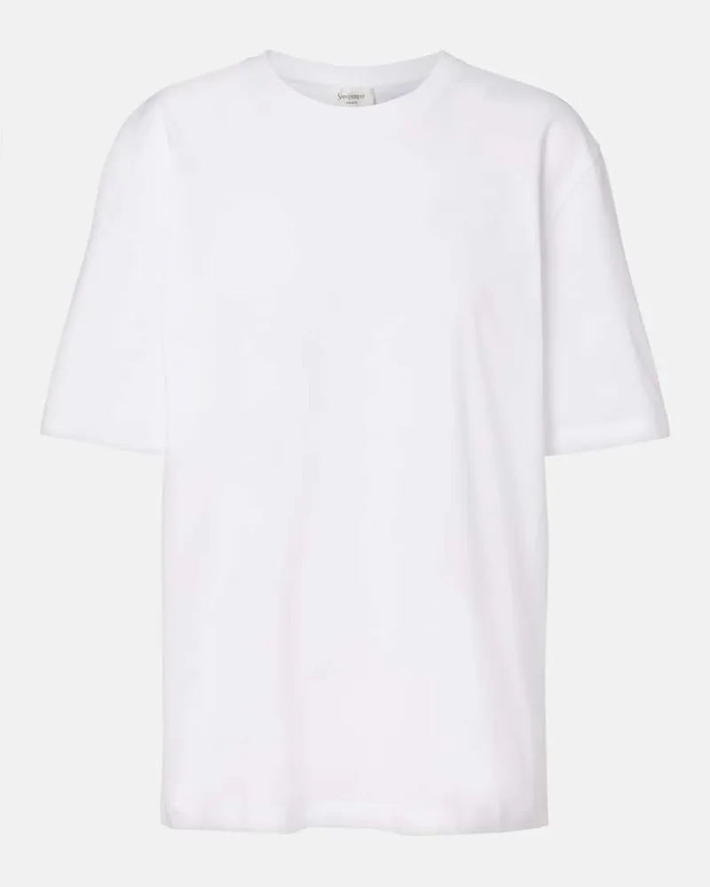 Saint Laurent T-Shirt aus Baumwoll-Jersey Weiß