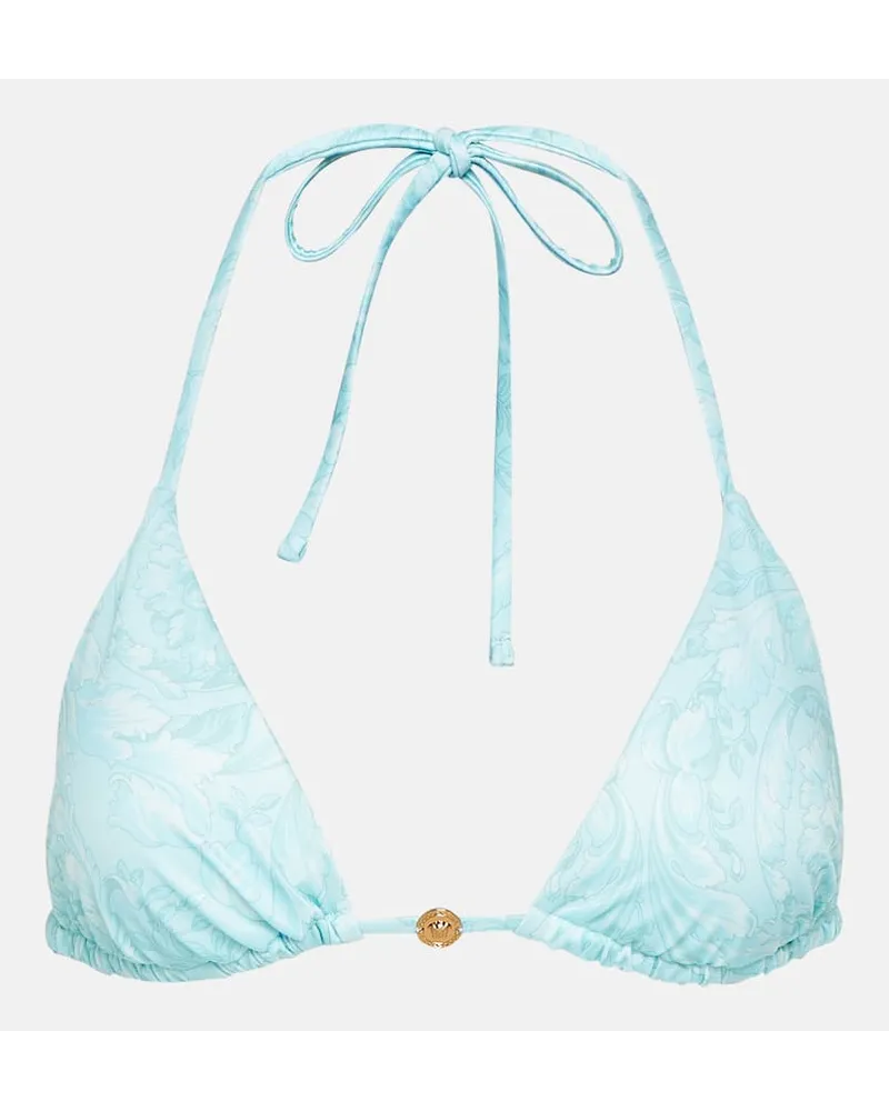 Versace Bikini-Oberteil Barocco Blau