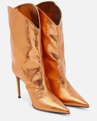 Alexandre Vauthier Ankle Boots aus Leder Metallic