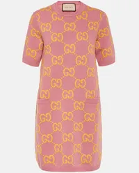 Gucci Minikleid GG aus Wolle Pink