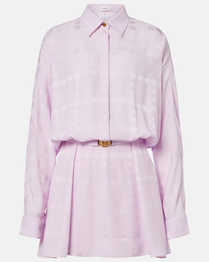 Versace Hemdblusenkleid Medusa aus Seiden-Crêpe Violett