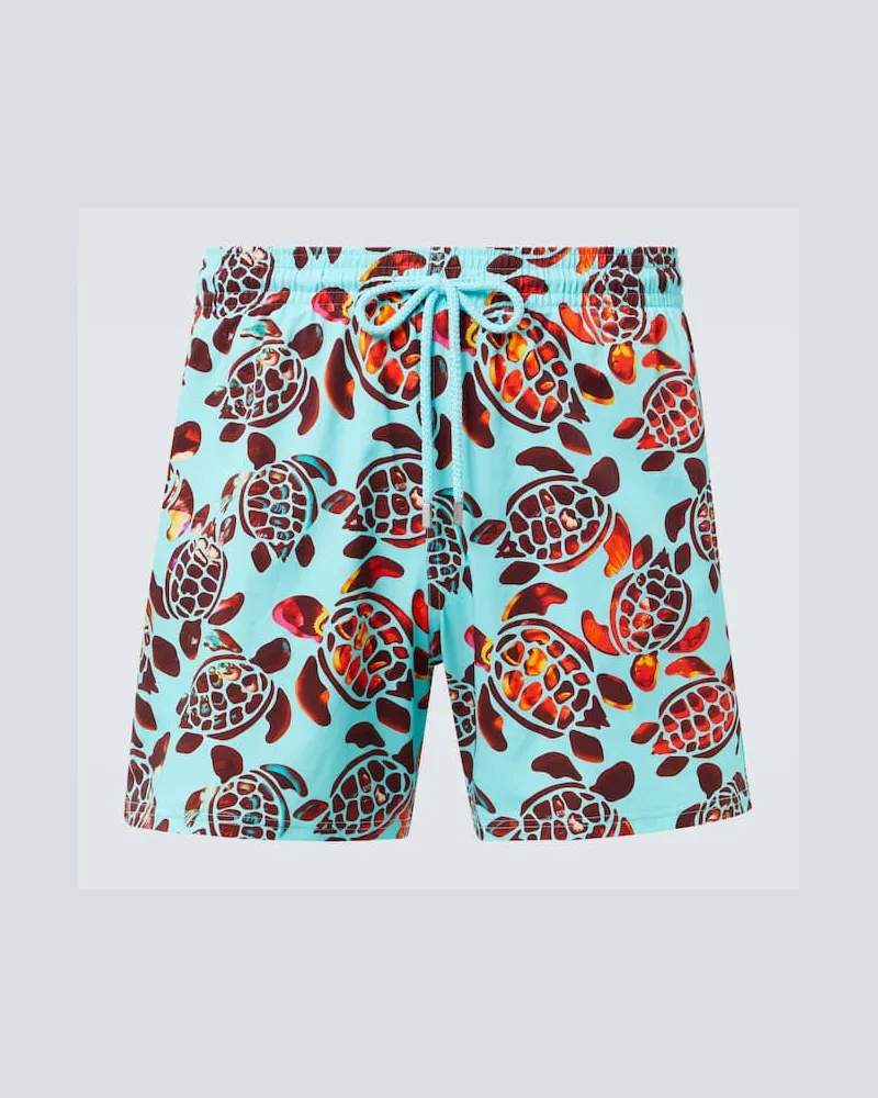 Vilebrequin Bedruckte Badeshorts Moorise Blau