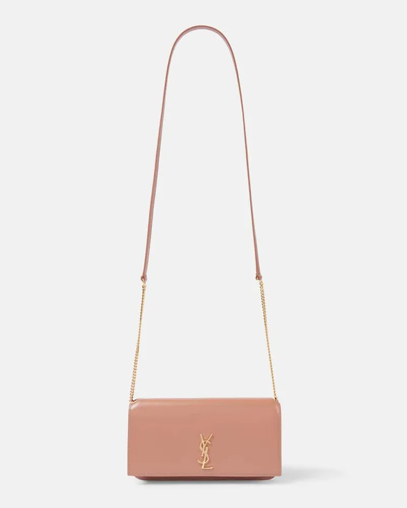 Saint Laurent Smartphone-Etui Cassandre aus Leder Pink