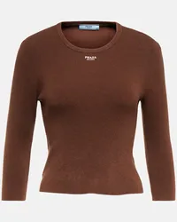 Prada Pullover aus einem Baumwollgemisch Braun