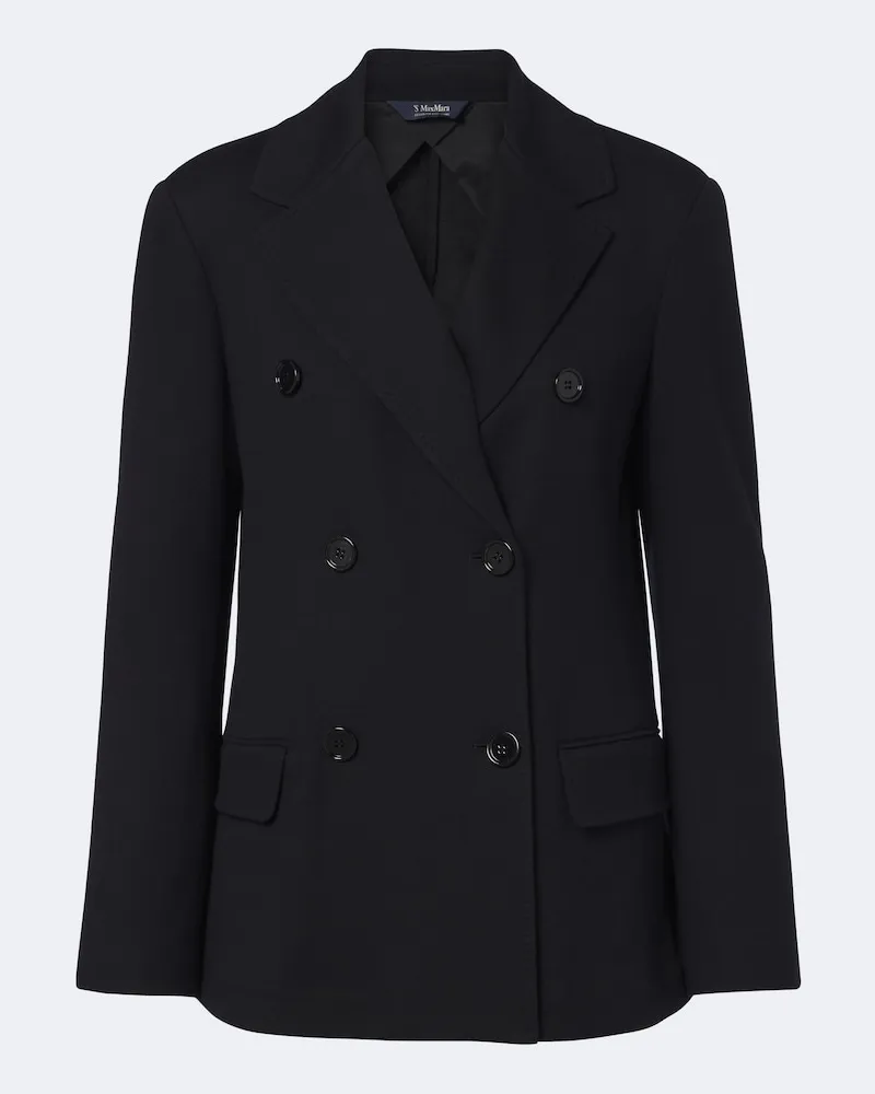 Max Mara Blazer aus einem Woll- und Baumwollgemisch Schwarz