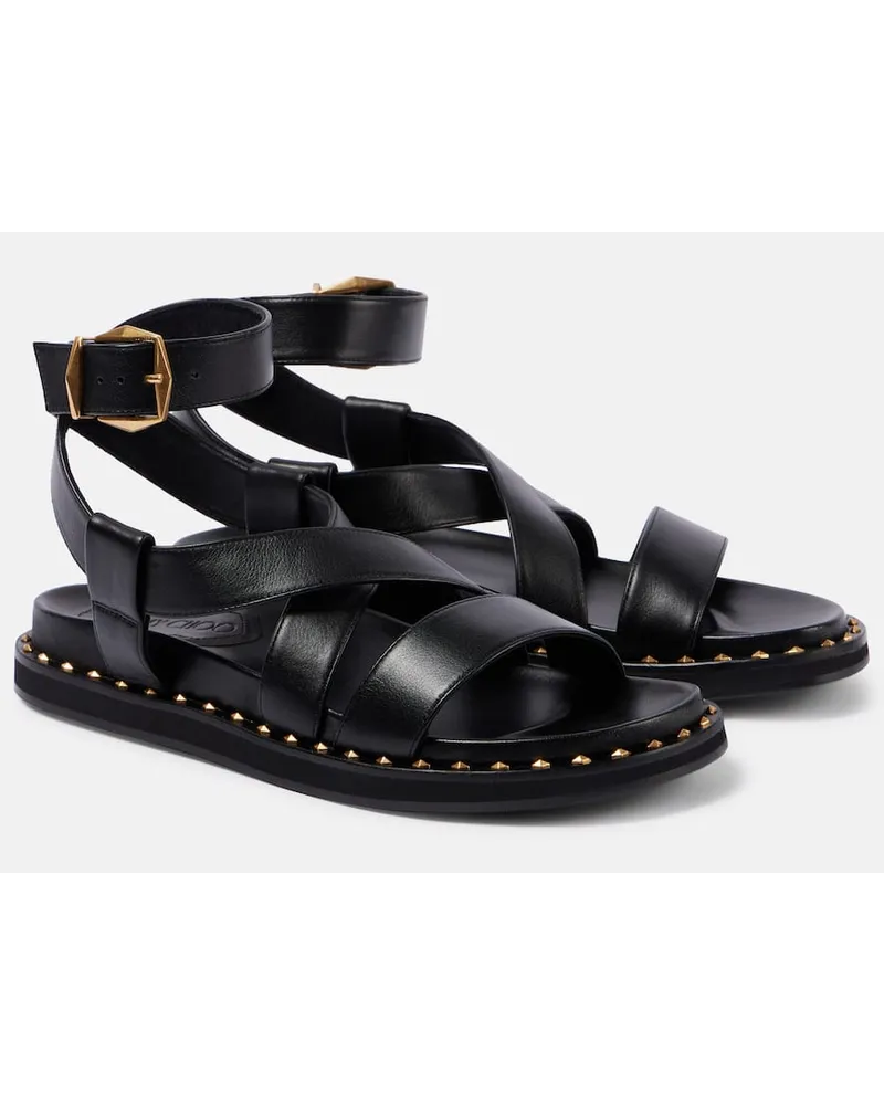 Jimmy Choo Sandalen Blaise aus Leder Schwarz