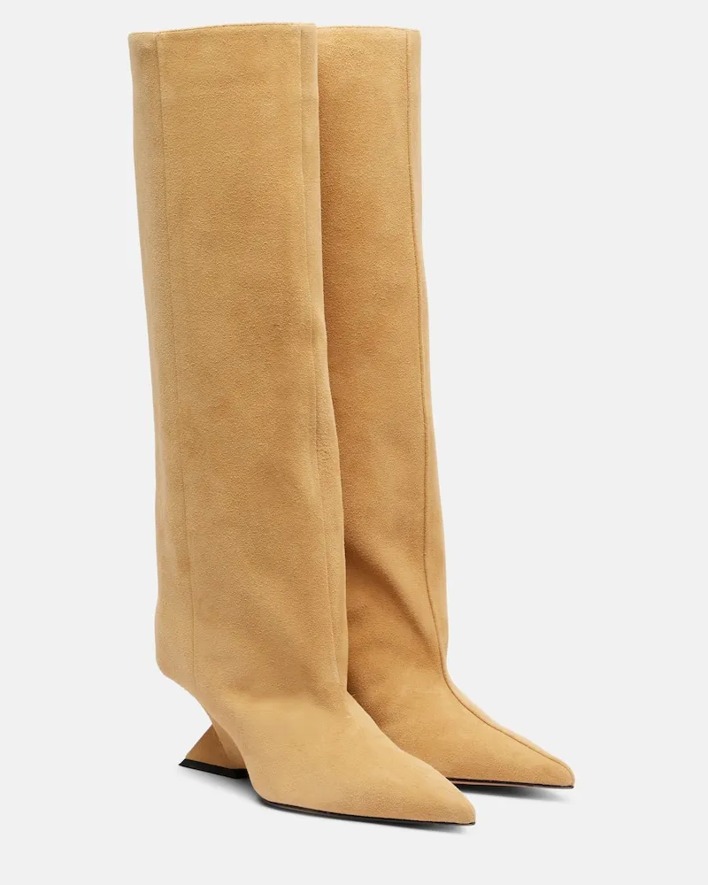 ATTICO Stiefel Cheope 105 aus Veloursleder Beige