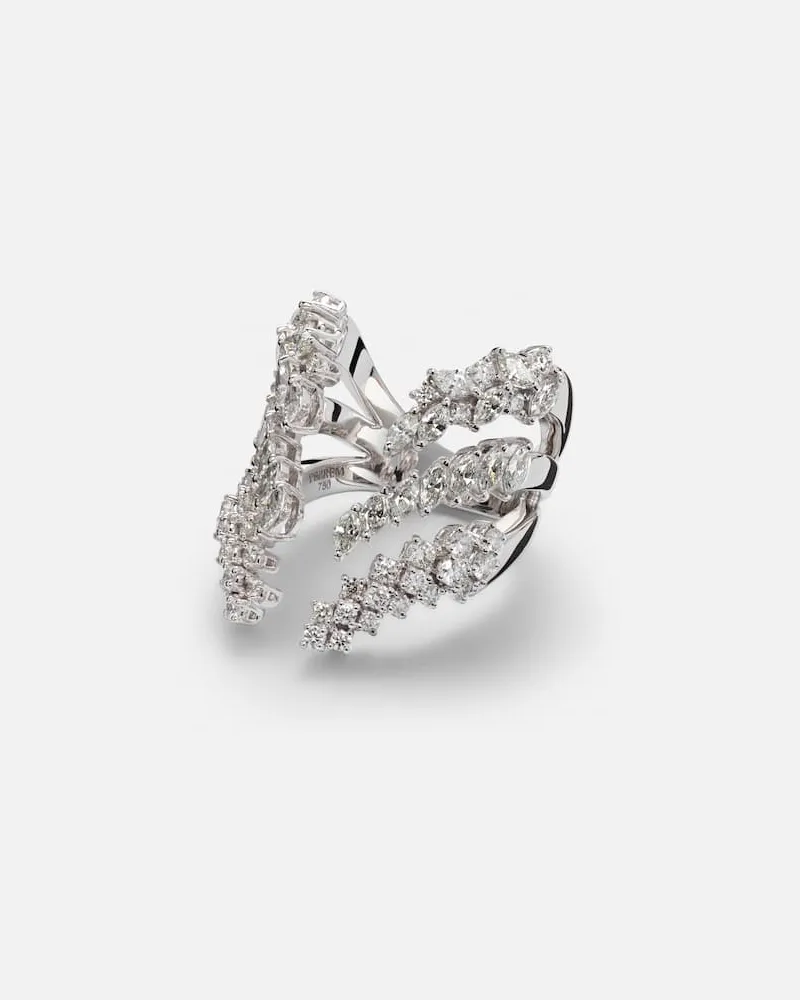 YEPREM Ring Y-Not aus 18kt Weißgold mit Diamanten Silber
