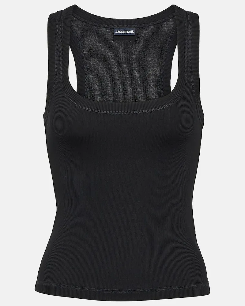 Jacquemus Top Le Débardeur Gros Grain aus Baumwolle Schwarz
