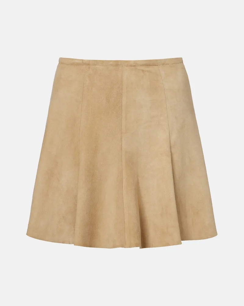 Stouls Minirock Mila aus Veloursleder Beige