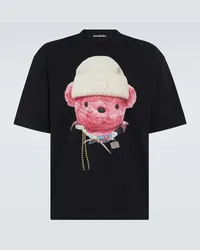 Acne Studios Bedrucktes T-Shirt aus Baumwoll-Jersey Schwarz