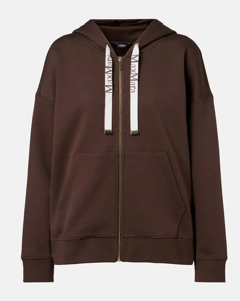 Max Mara Kapuzenjacke Jour aus einem Baumwollgemisch Braun