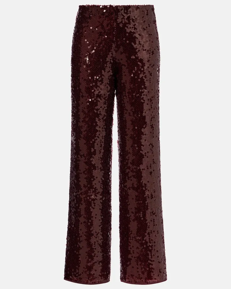 Oséree Oséree Weite Hose Marylin mit Pailletten Burgund