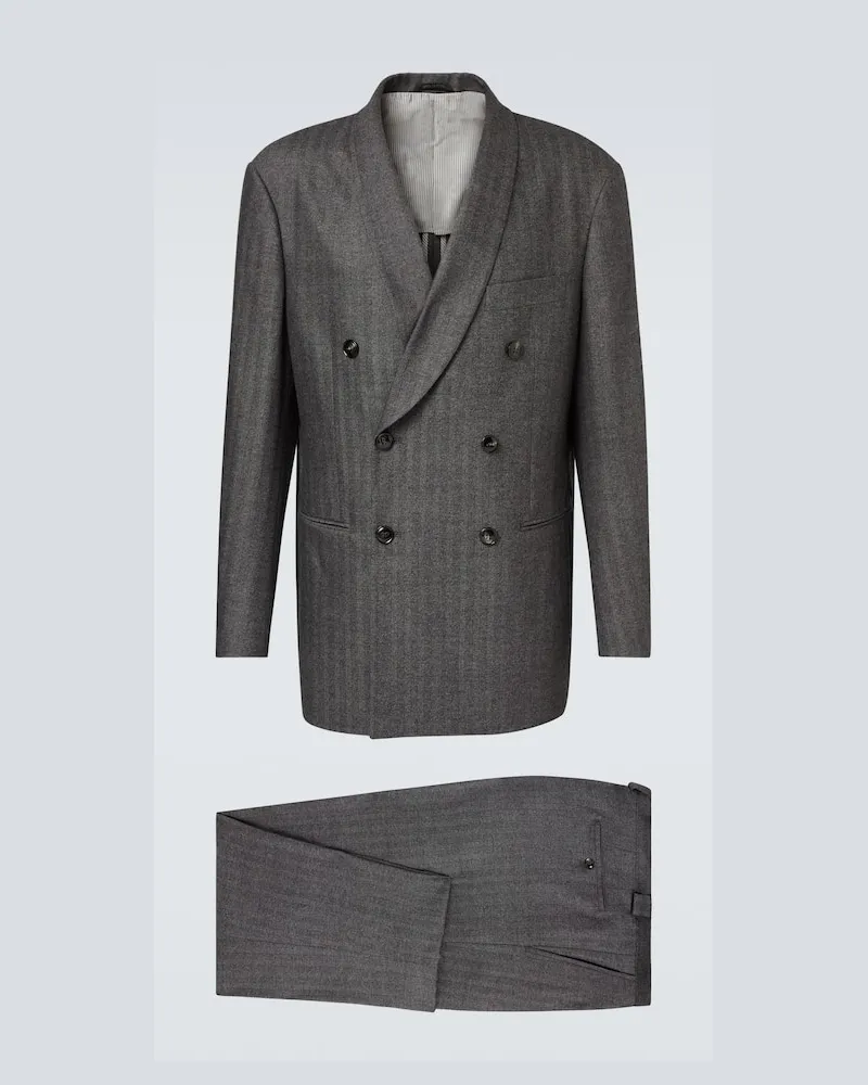 Giorgio Armani Anzug aus Wolle und Kaschmir Grau