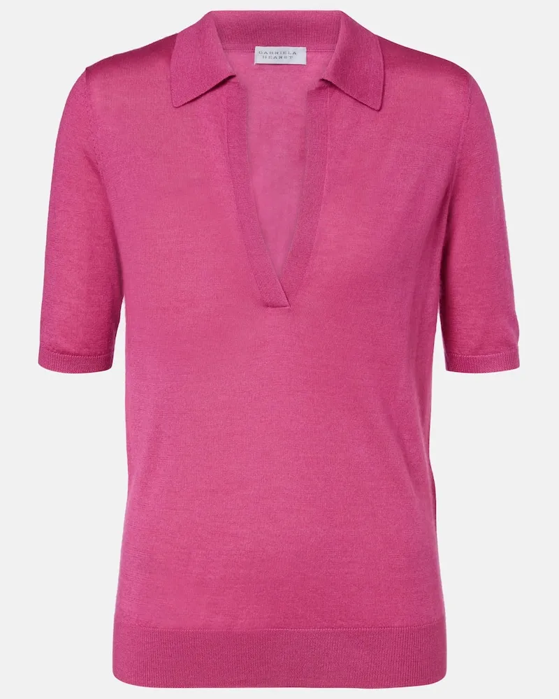 Gabriela Hearst Polohemd Frank aus Kaschmir und Seide Pink