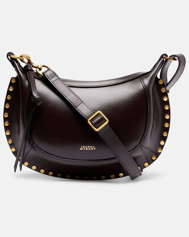 Isabel Marant Schultertasche Oskan Moon Small aus Leder Braun